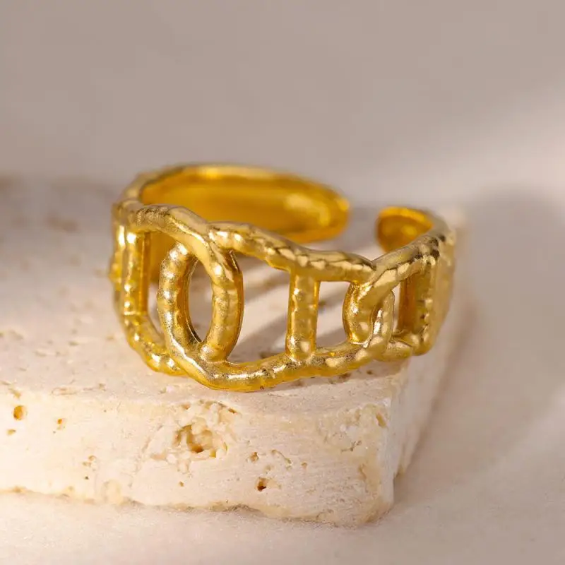 Women Rings Stainless Steel Gold Color Finger Ring for Female Simple Aesthetic Jewelry Accessories Handmade Gifts Anillos Mujer