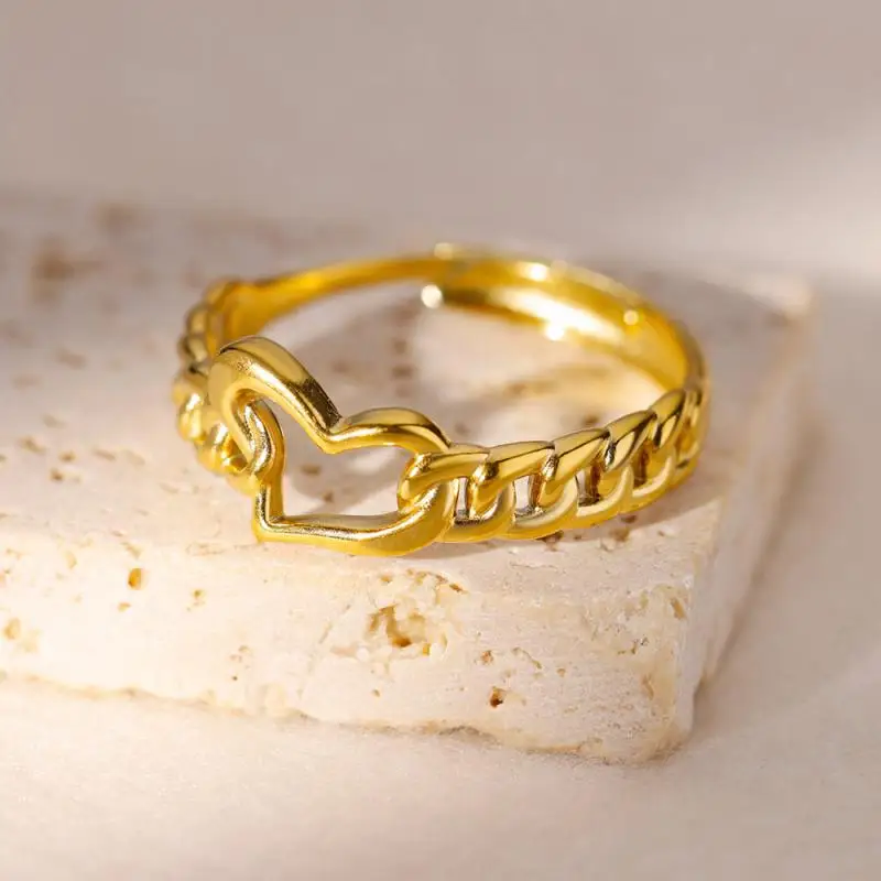 Women Rings Stainless Steel Gold Color Finger Ring for Female Simple Aesthetic Jewelry Accessories Handmade Gifts Anillos Mujer