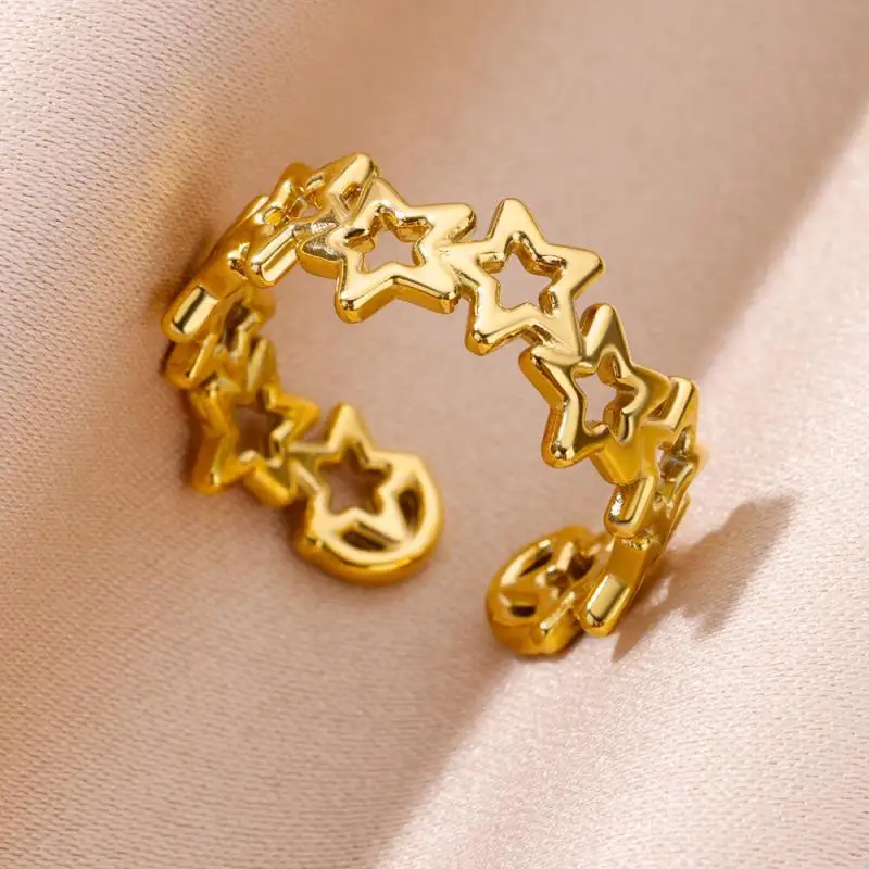 Women Rings Stainless Steel Gold Color Finger Ring for Female Simple Aesthetic Jewelry Accessories Handmade Gifts Anillos Mujer