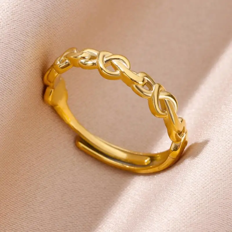 Women Rings Stainless Steel Gold Color Finger Ring for Female Simple Aesthetic Jewelry Accessories Handmade Gifts Anillos Mujer