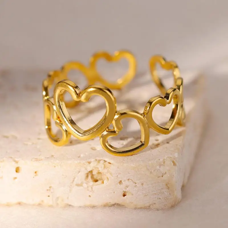 Women Rings Stainless Steel Gold Color Finger Ring for Female Simple Aesthetic Jewelry Accessories Handmade Gifts Anillos Mujer