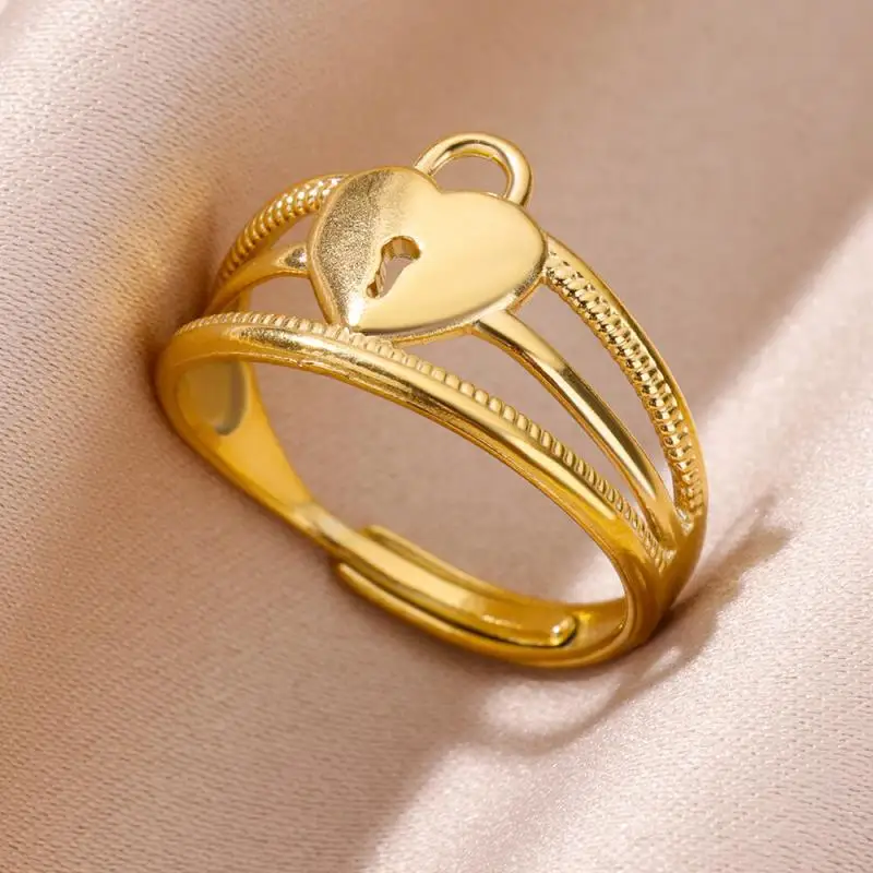 Women Rings Stainless Steel Gold Color Finger Ring for Female Simple Aesthetic Jewelry Accessories Handmade Gifts Anillos Mujer