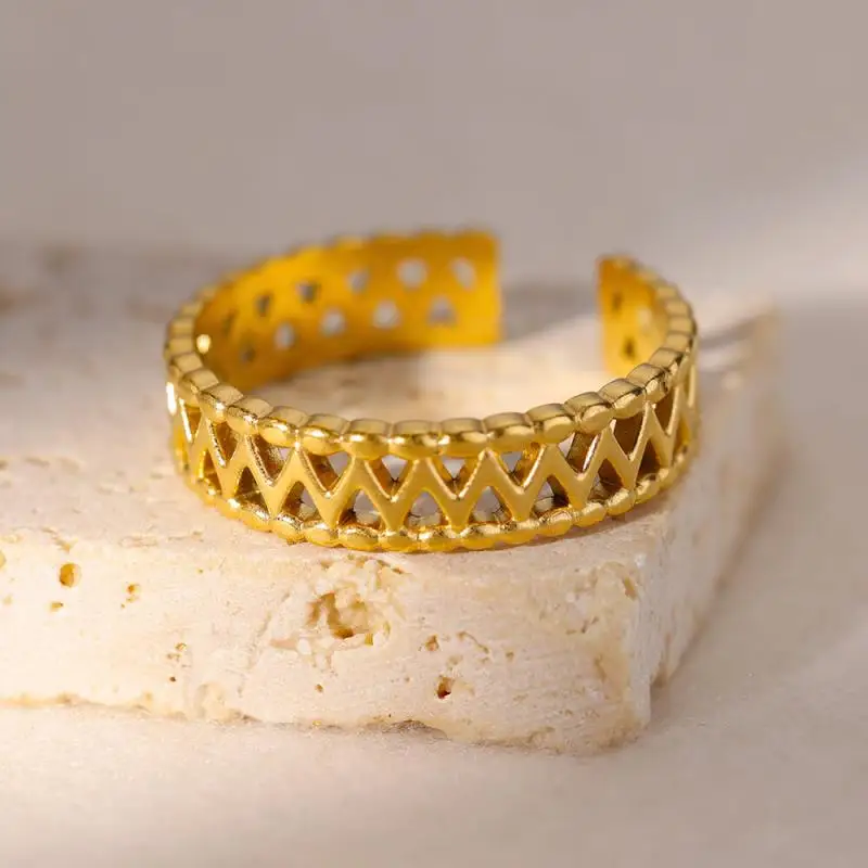 Women Rings Stainless Steel Gold Color Finger Ring for Female Simple Aesthetic Jewelry Accessories Handmade Gifts Anillos Mujer