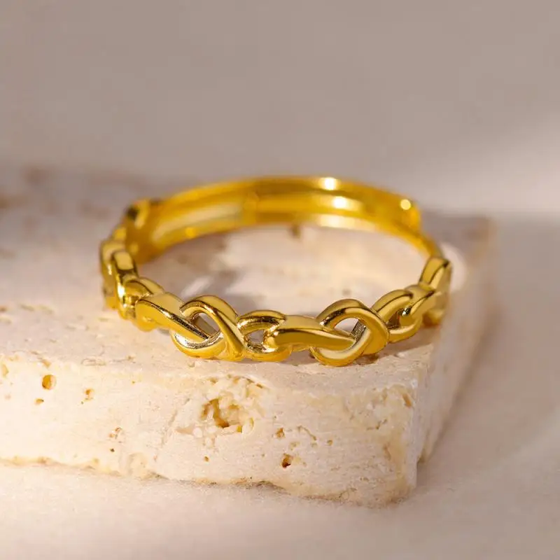 Women Rings Stainless Steel Gold Color Finger Ring for Female Simple Aesthetic Jewelry Accessories Handmade Gifts Anillos Mujer