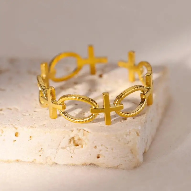 Women Rings Stainless Steel Gold Color Finger Ring for Female Simple Aesthetic Jewelry Accessories Handmade Gifts Anillos Mujer