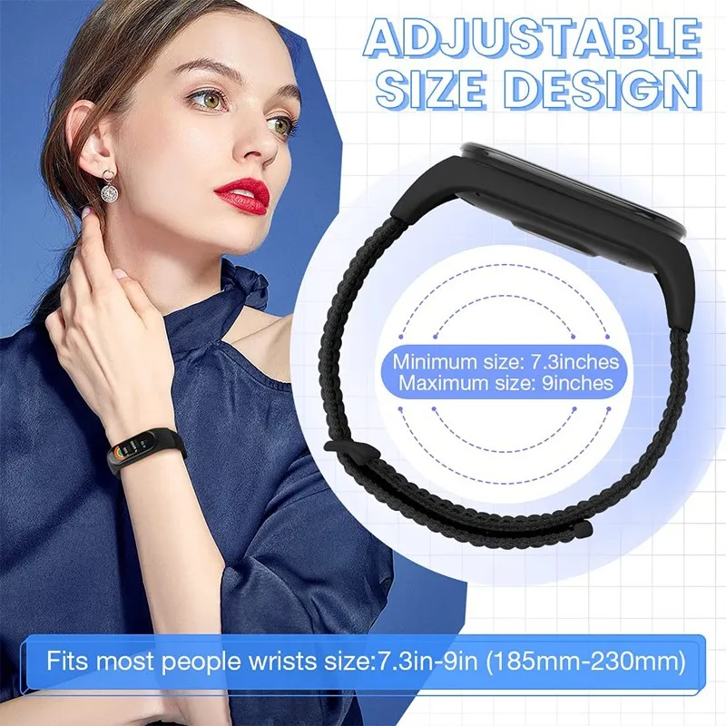 Watchbands For xiaomi mi band 6 7 NFC smart watch Sport Wrist Miband Nylon loop pulsera Bracelet correa Mi band 7 6 5 4 3 Strap