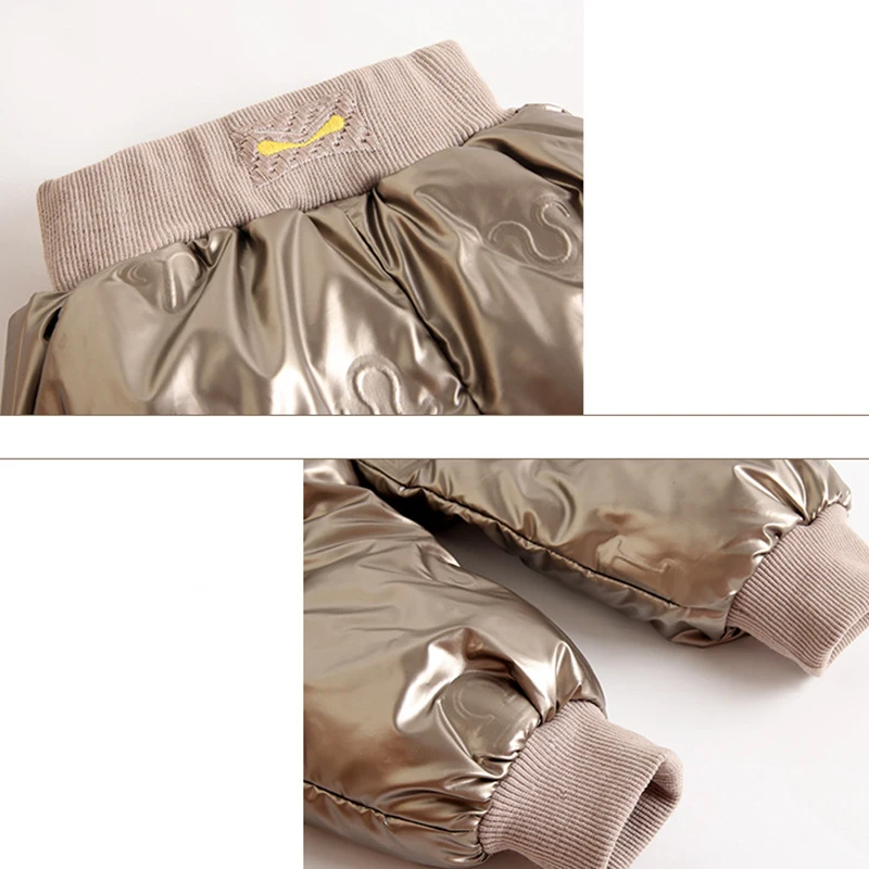 Girls Boys Winter Warm Down Pants Autumn Children Glossy Thickened Pants Boy Girl Down Trousers Kids Ski Down Padded Pants 2-10Y