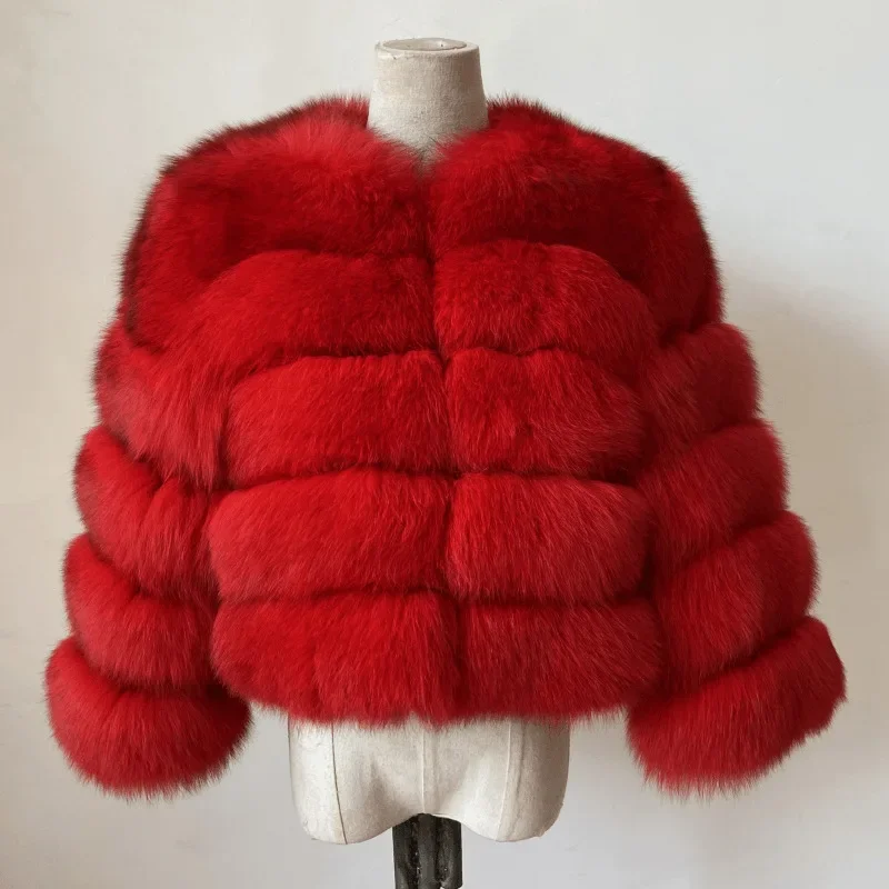 Elegant High Quality Faux Fox Fur Coat Women Autumn Winter Warm Long Sleeve Short Jackets Furry Fashion Outwear Shaggy Coat