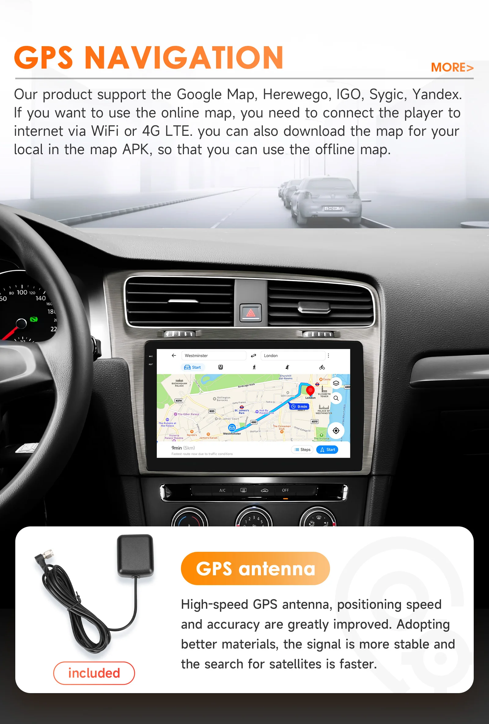 Hizpo AI Voice Wireless CarPlay Android Auto Radio for Volkswagen VW Golf 7 2013-2017 Car Multimedia Player GPS 2din Autoradio