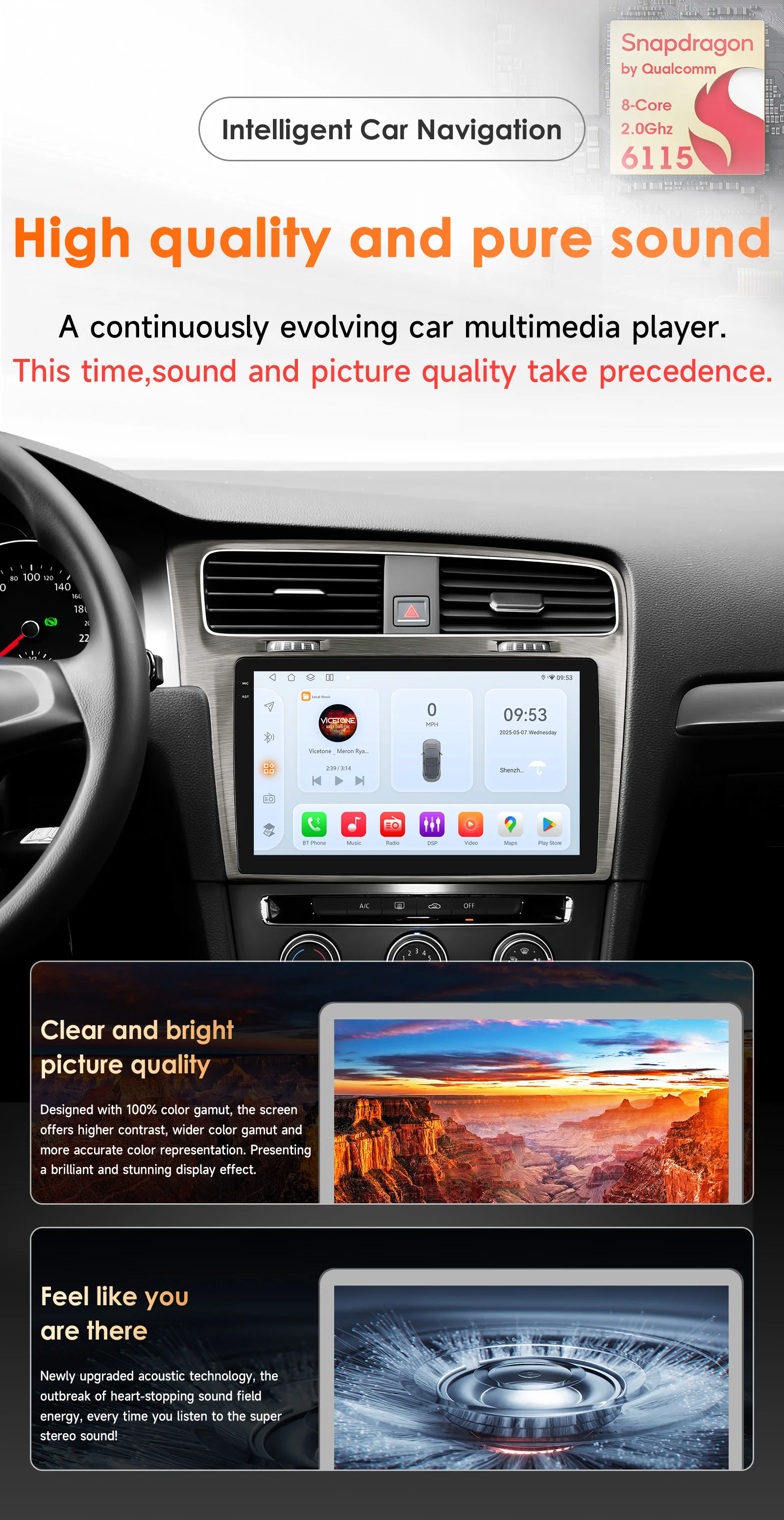 Hizpo AI Voice Wireless CarPlay Android Auto Radio for Volkswagen VW Golf 7 2013-2017 Car Multimedia Player GPS 2din Autoradio