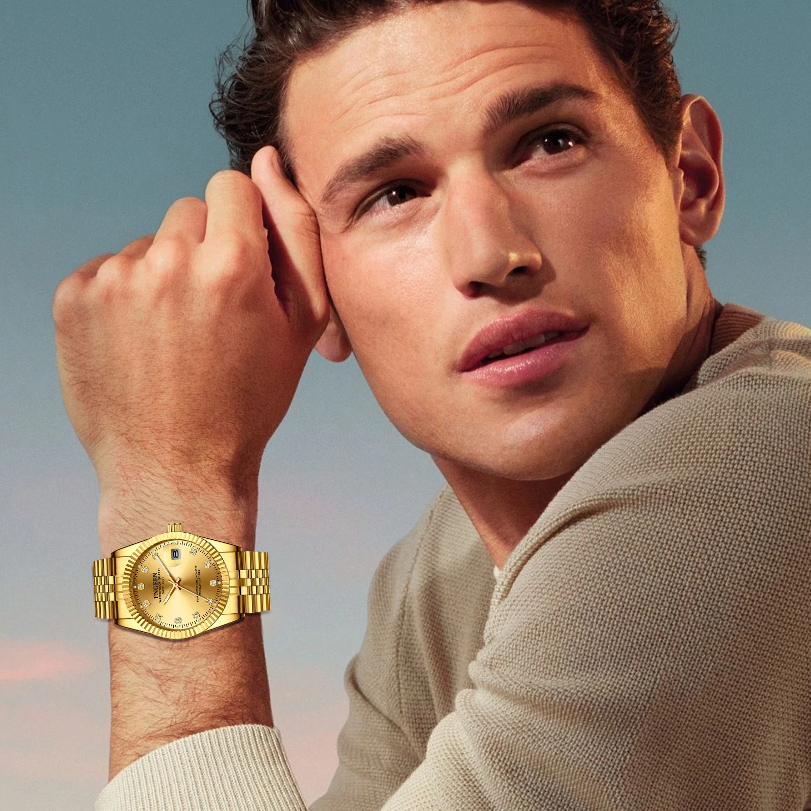 Lancardo 2023 New Business Calendar Luminous Dial Lover Watch Men Women's Waterproof Luxury Couple Quartz Wristwatch Clock Gift