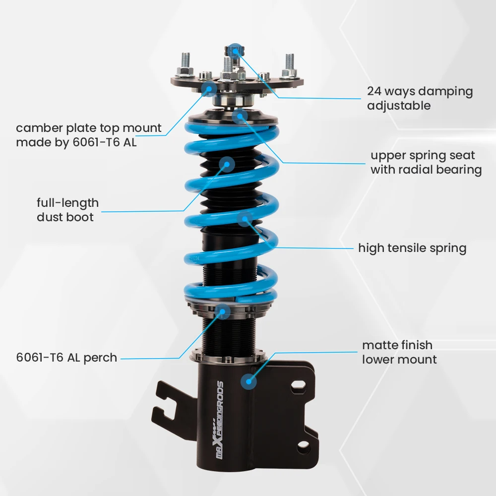 Coilovers Suspension for Nissan S13 180SX 200SX 240SX 1989-1994 Shock Struts 24 Ways damping adjustable