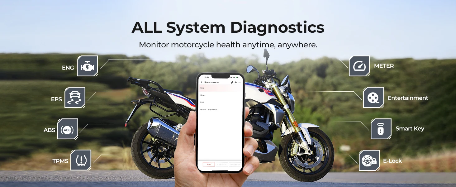 TOPDON TopScan Moto Car Scan Auto Motorcycle Diagnostic Tools Engine OBD2 Scanner Tool Professional Universal