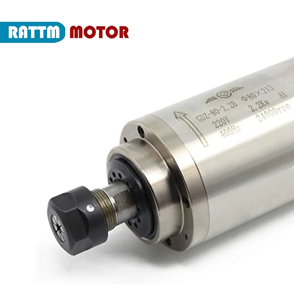 【EU US Stock】2.2KW ER20 110V 220V CNC Water Cooled Spindle Motor 24000RPM For Woodworking Router Engraving Milling Machine