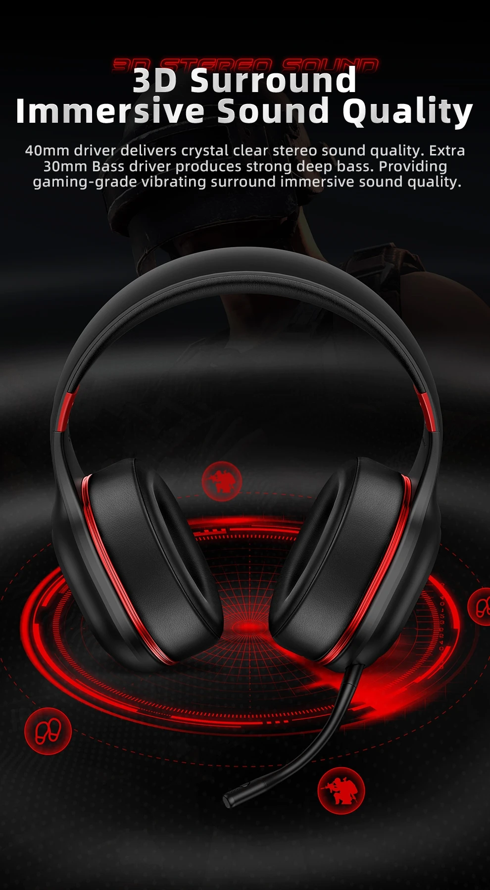 Kofire UG-05 Gaming Headphones 2.4G BT5.0 Wireless Headset With Mic RBG Light Vibration Bluetooth Earphone For PS4 PS5 PC Switch