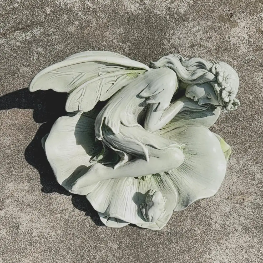 Fairy Garden Ornaments Outdoor Flower Outdoor Fairy Garden Ornaments Angel Statue Statue Garden Ornaments Flower Fairy Resin