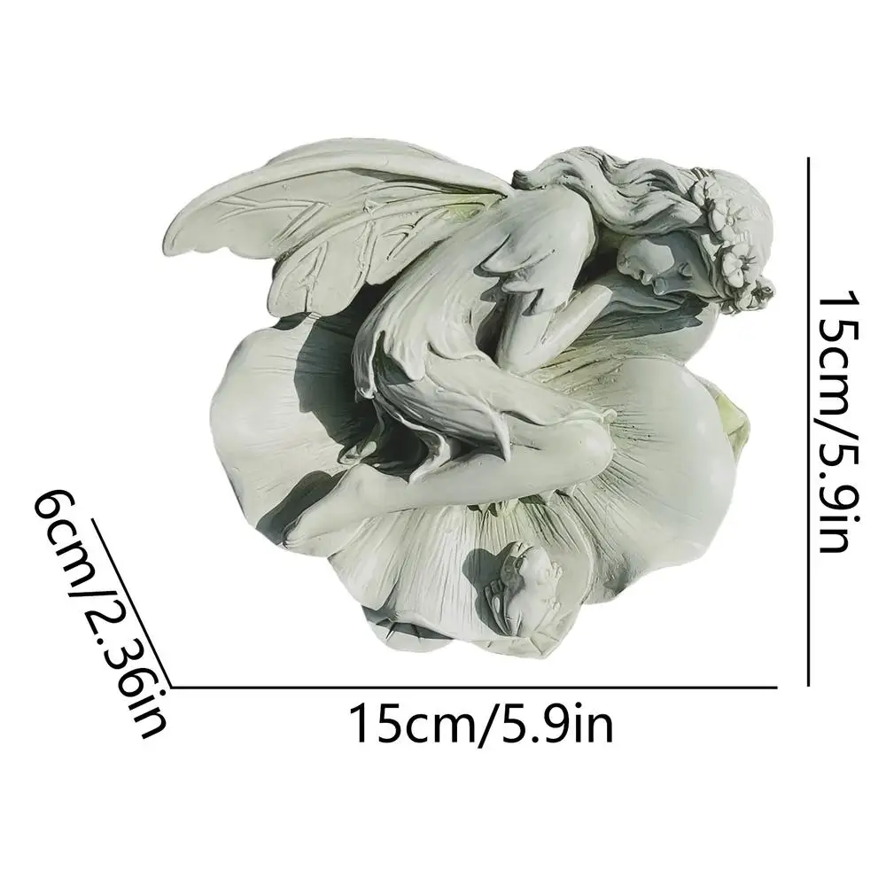 Fairy Garden Ornaments Outdoor Flower Outdoor Fairy Garden Ornaments Angel Statue Statue Garden Ornaments Flower Fairy Resin