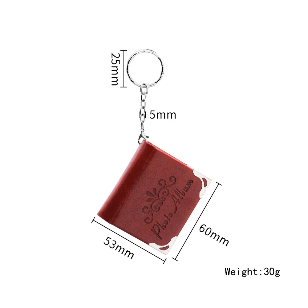 Personalized Gift Custom Leather Photo Keychain Mini Photo Album Keychain
