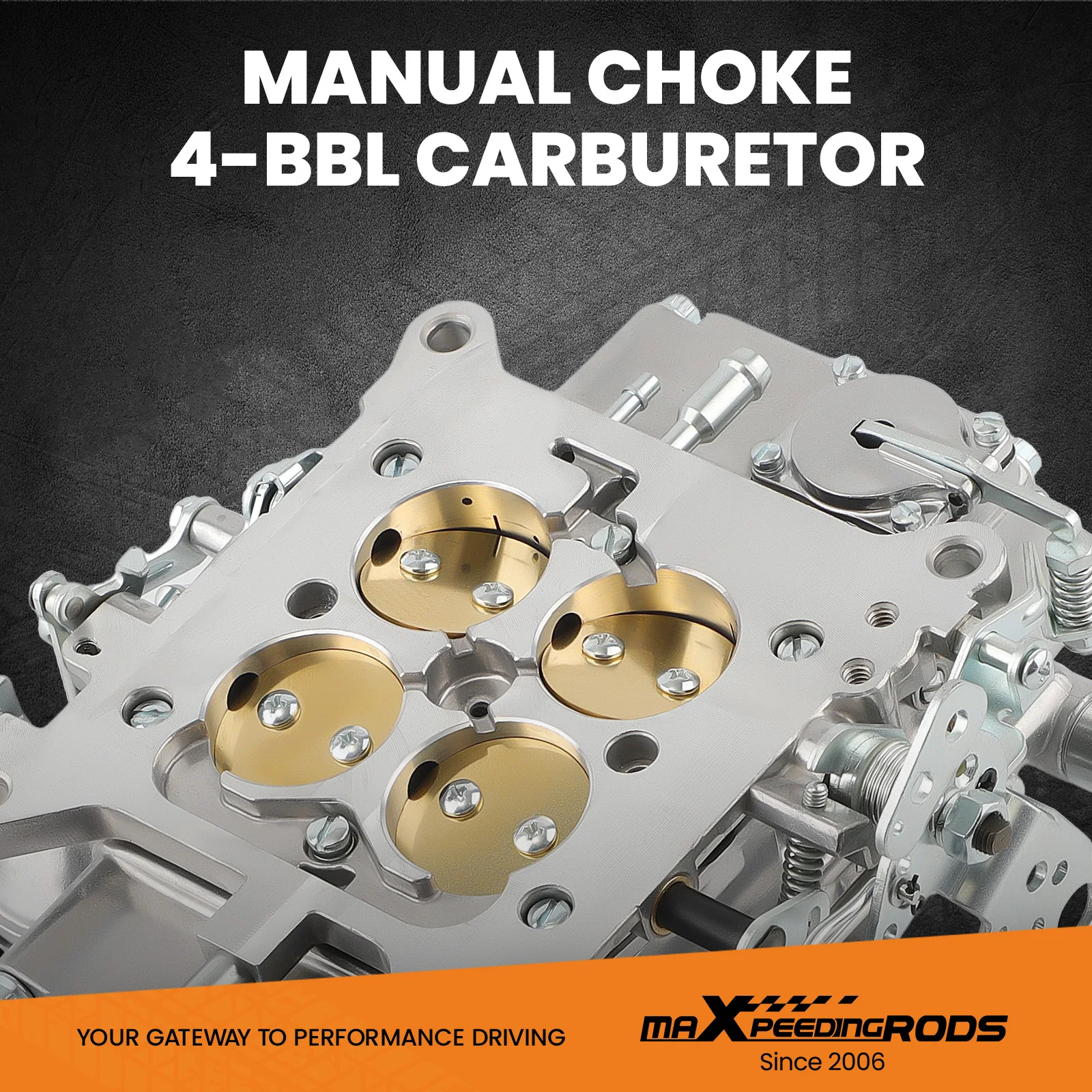 4 Barrel Aluminum Alloy Carburetor 600 CFM Manual Choke 0-1850S Brand New Kit