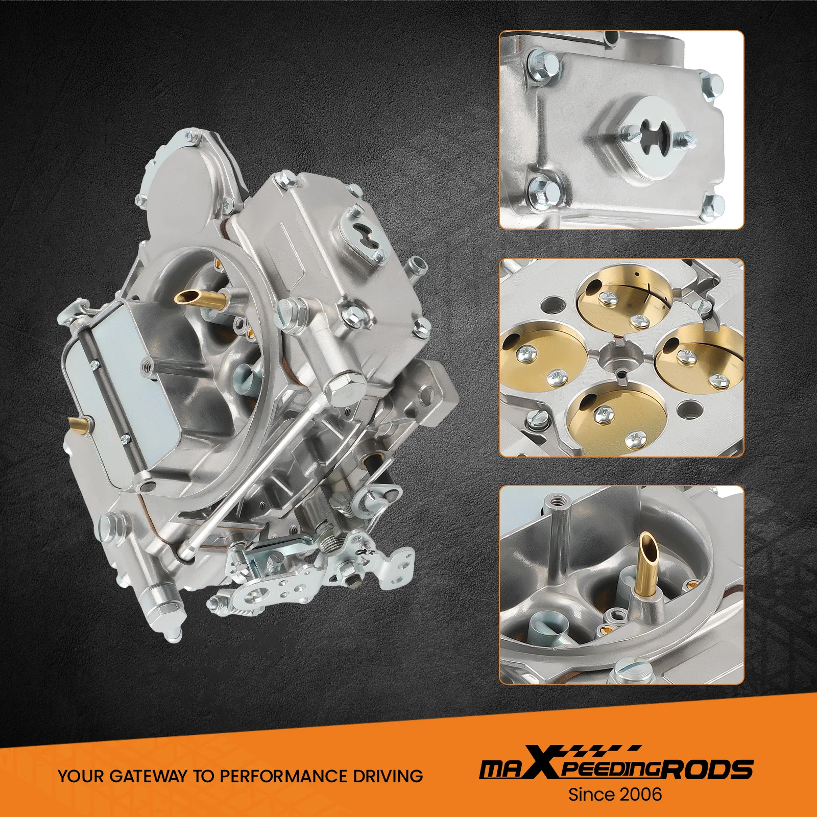 4 Barrel Aluminum Alloy Carburetor 600 CFM Manual Choke 0-1850S Brand New Kit
