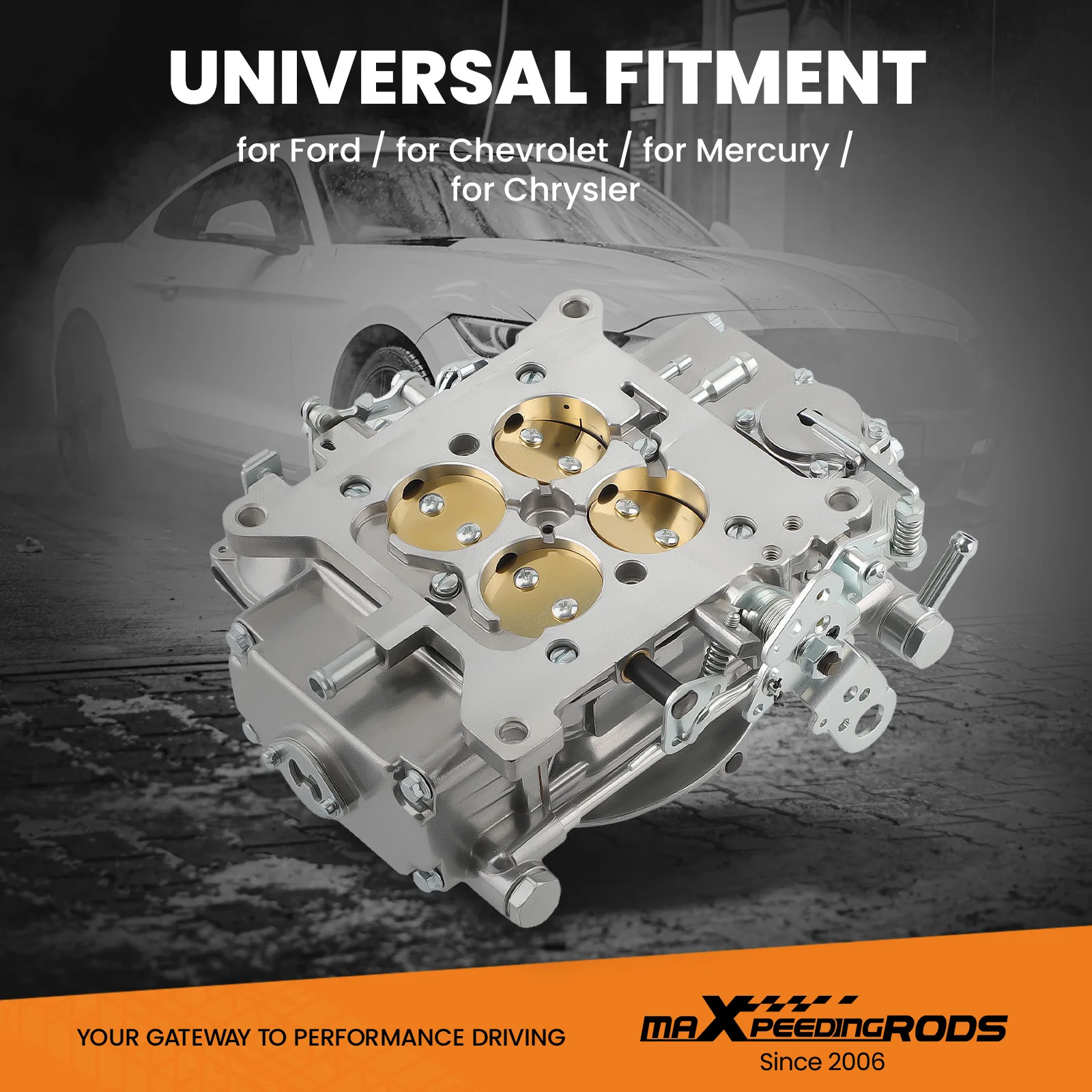 4 Barrel Aluminum Alloy Carburetor 600 CFM Manual Choke 0-1850S Brand New Kit