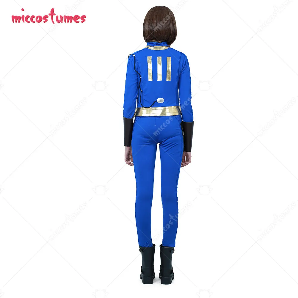 Miccostumes Women's Blue Cosplay Costume Adult Jumpsuit Two-Piece Suit Jacket Pants for Halloween Cosplay