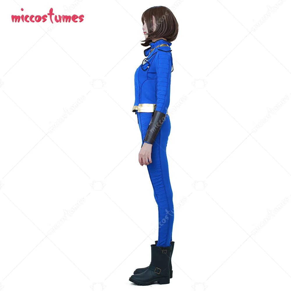 Miccostumes Women's Blue Cosplay Costume Adult Jumpsuit Two-Piece Suit Jacket Pants for Halloween Cosplay