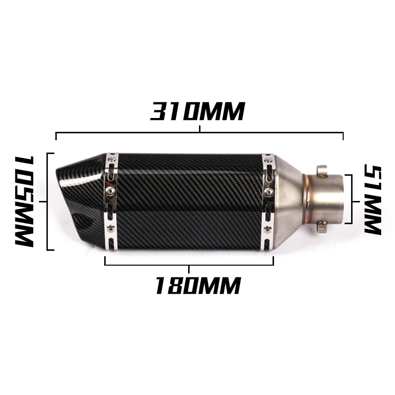For Honda CBR500/CB500X/CB500F 2013-2023 Motorcycle Complete Exaust System All Aluminium+Stainless Steel Without DB Killer Black