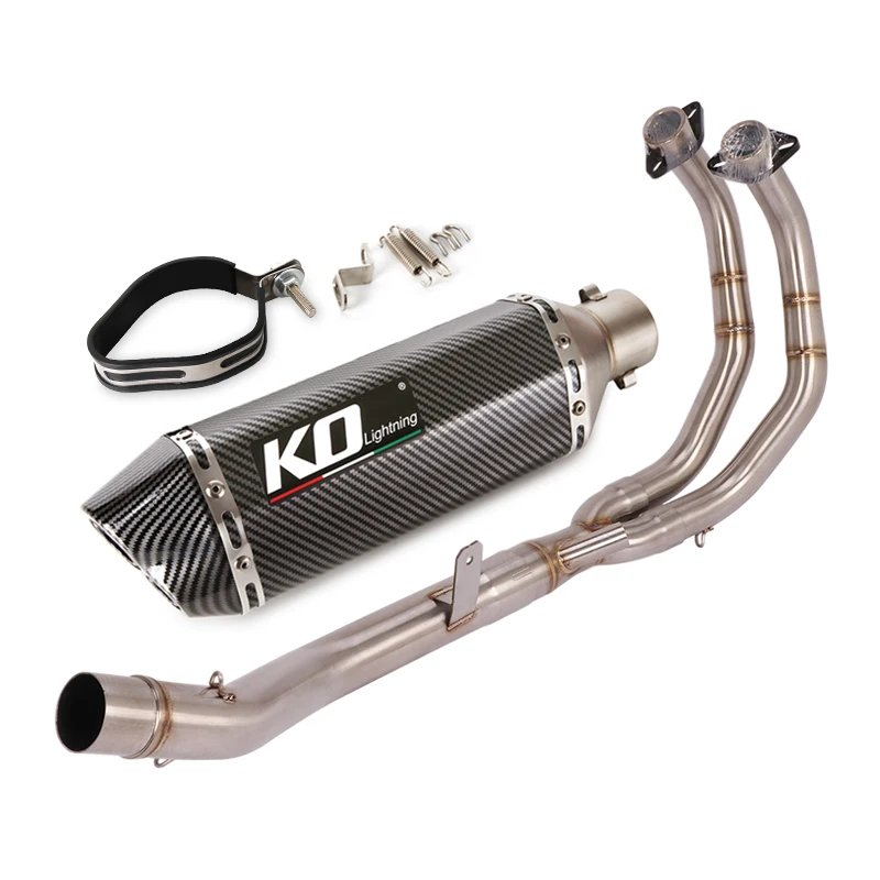 For Honda CBR500/CB500X/CB500F 2013-2023 Motorcycle Complete Exaust System All Aluminium+Stainless Steel Without DB Killer Black