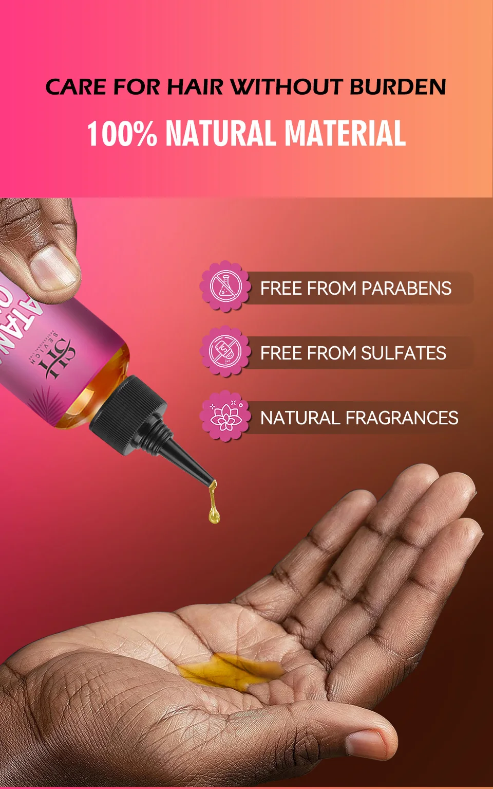 7pc Batana Oil Product Fast Hair Growth Oil For Men Hair Growing Spray Anti Hair Loss Shampoo Butter Hair Mask Hair Care Capsule