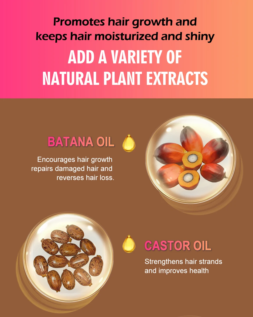 7pc Batana Oil Product Fast Hair Growth Oil For Men Hair Growing Spray Anti Hair Loss Shampoo Butter Hair Mask Hair Care Capsule