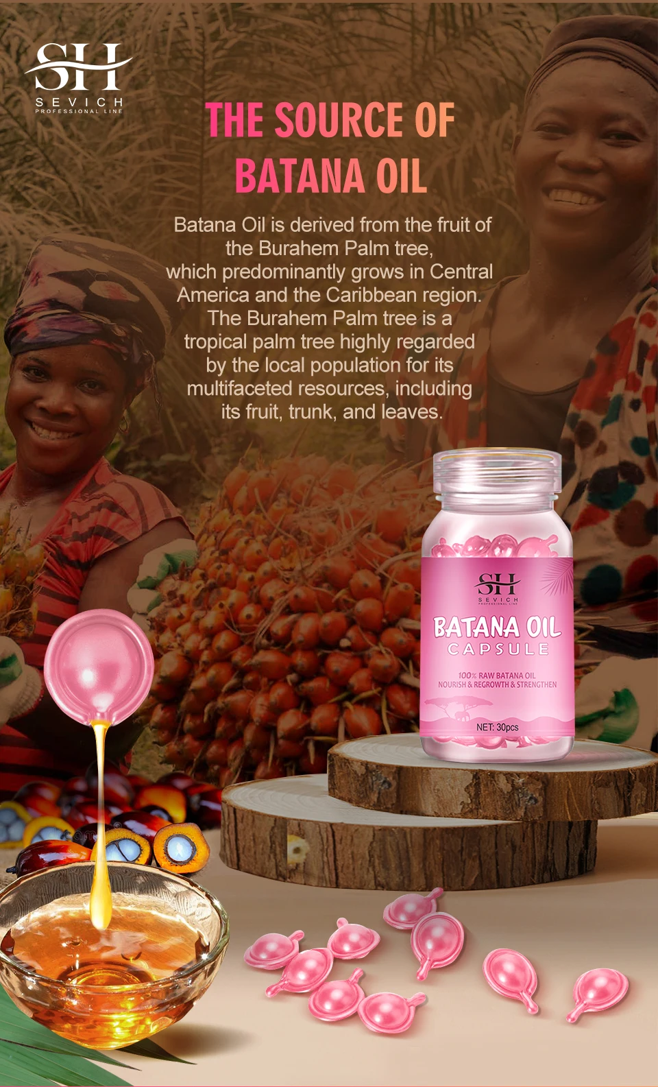 7pc Batana Oil Product Fast Hair Growth Oil For Men Hair Growing Spray Anti Hair Loss Shampoo Butter Hair Mask Hair Care Capsule