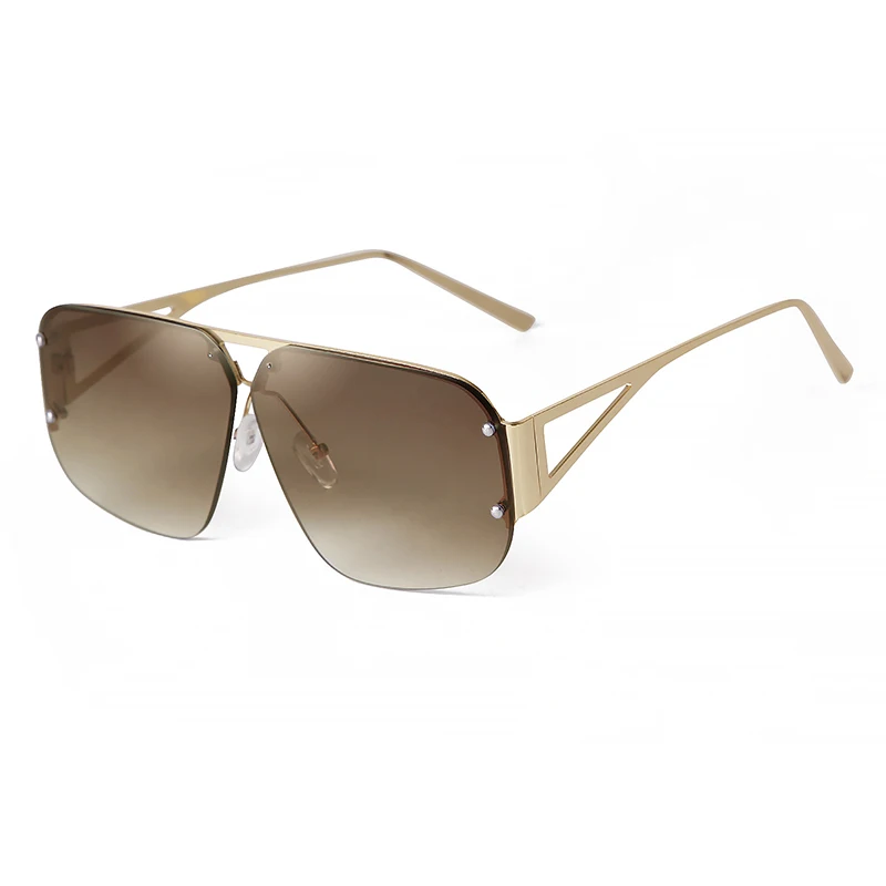 SORVINO 2024 Ovesized Square Sunglasses Women Men Retro Aviation Sun Glasses Rimless Metal Frame Gradient Shades UV400 Eyewear