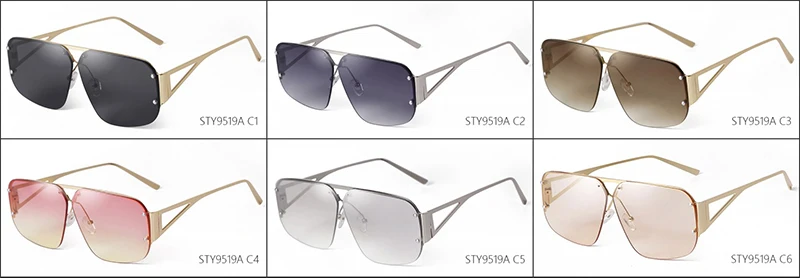 SORVINO 2024 Ovesized Square Sunglasses Women Men Retro Aviation Sun Glasses Rimless Metal Frame Gradient Shades UV400 Eyewear