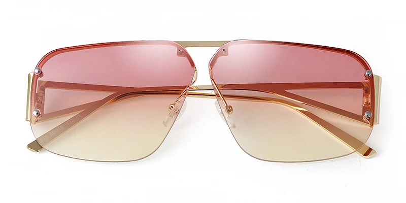 SORVINO 2024 Ovesized Square Sunglasses Women Men Retro Aviation Sun Glasses Rimless Metal Frame Gradient Shades UV400 Eyewear