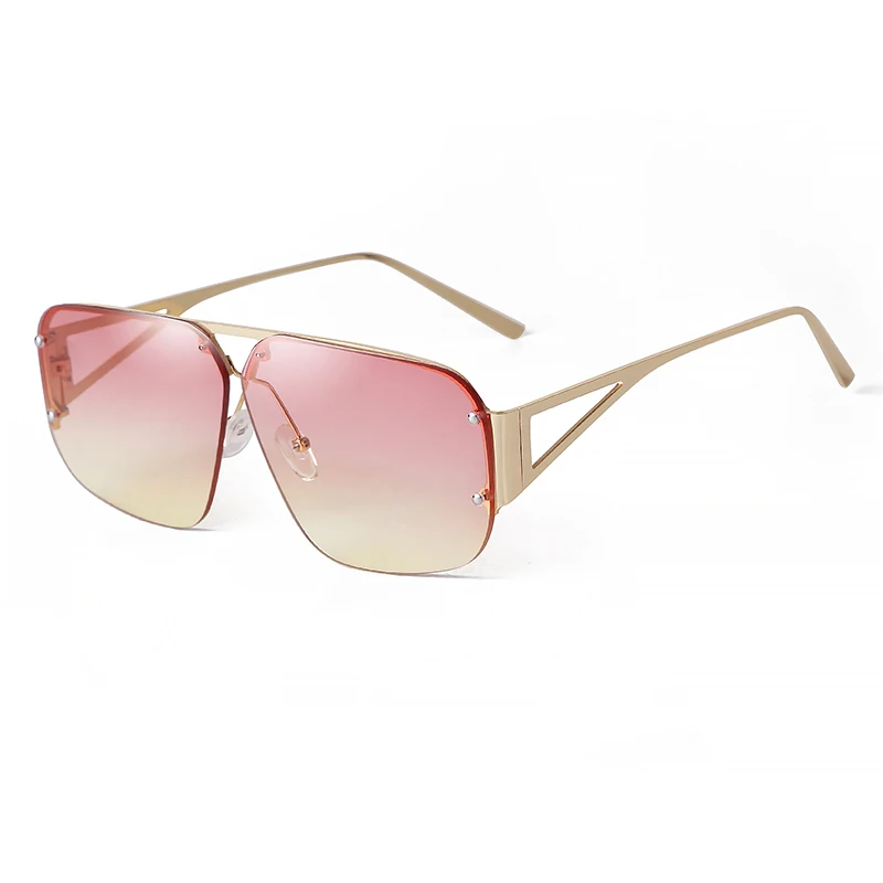 SORVINO 2024 Ovesized Square Sunglasses Women Men Retro Aviation Sun Glasses Rimless Metal Frame Gradient Shades UV400 Eyewear