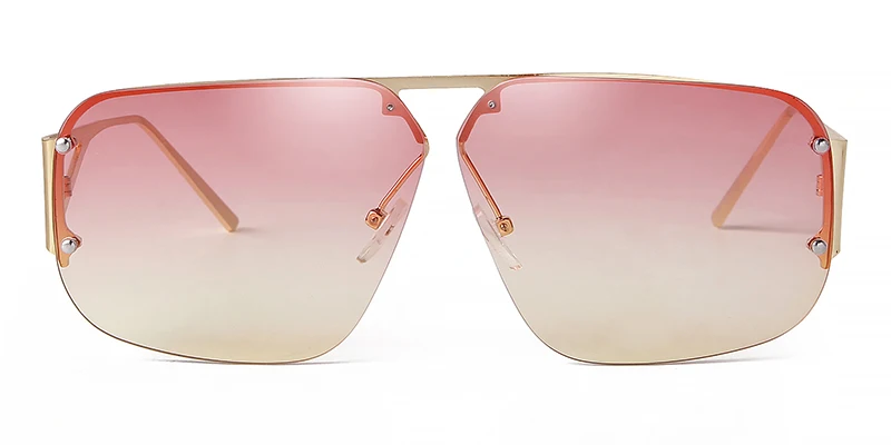 SORVINO 2024 Ovesized Square Sunglasses Women Men Retro Aviation Sun Glasses Rimless Metal Frame Gradient Shades UV400 Eyewear