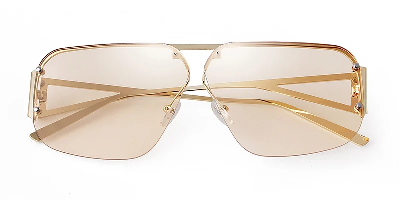 SORVINO 2024 Ovesized Square Sunglasses Women Men Retro Aviation Sun Glasses Rimless Metal Frame Gradient Shades UV400 Eyewear