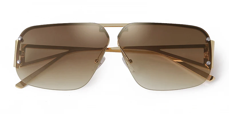 SORVINO 2024 Ovesized Square Sunglasses Women Men Retro Aviation Sun Glasses Rimless Metal Frame Gradient Shades UV400 Eyewear