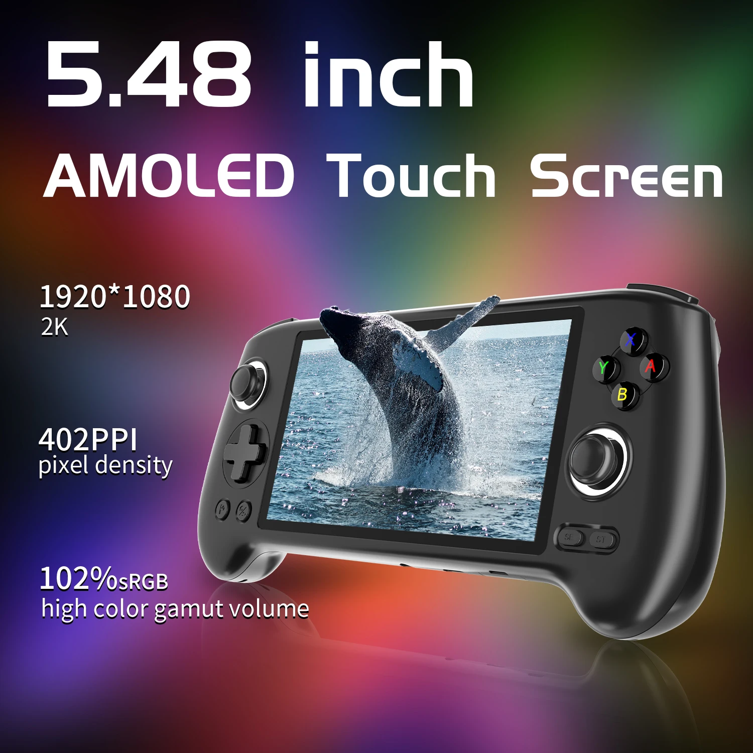 Anbernic RG556 Handheld Game Console Unisoc T820 Android 13 5.48 inch AMOLED Screen 5500mAh WIFI Bluetooth Retro Video Players