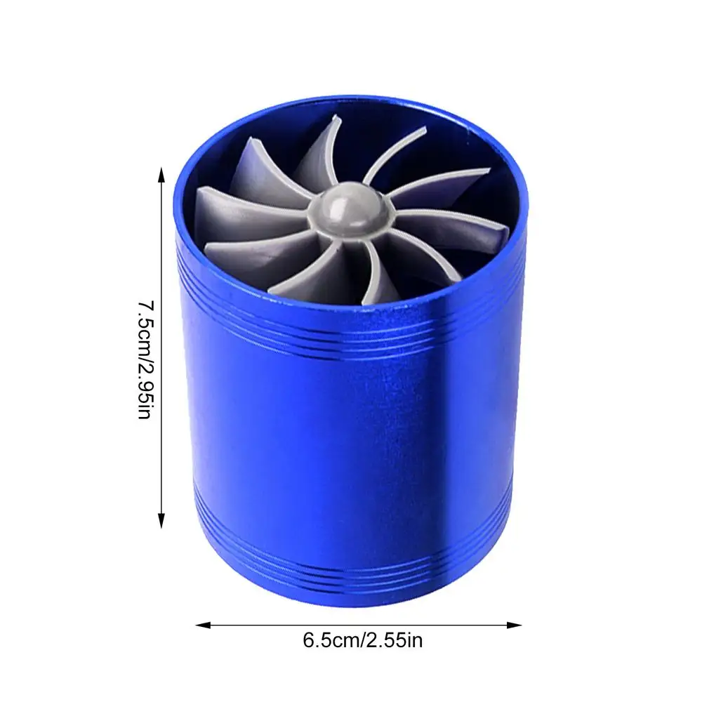 Car Turbo Fan 2.5 Inches Car Air Intake Turbocharger With 3 Rubber Rings Double-sided Cold Air Intake Hose Fan Fits Most Autos