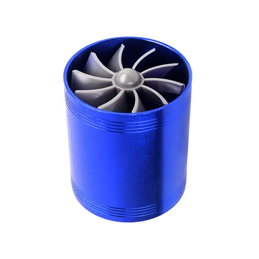 Car Turbo Fan 2.5 Inches Car Air Intake Turbocharger With 3 Rubber Rings Double-sided Cold Air Intake Hose Fan Fits Most Autos