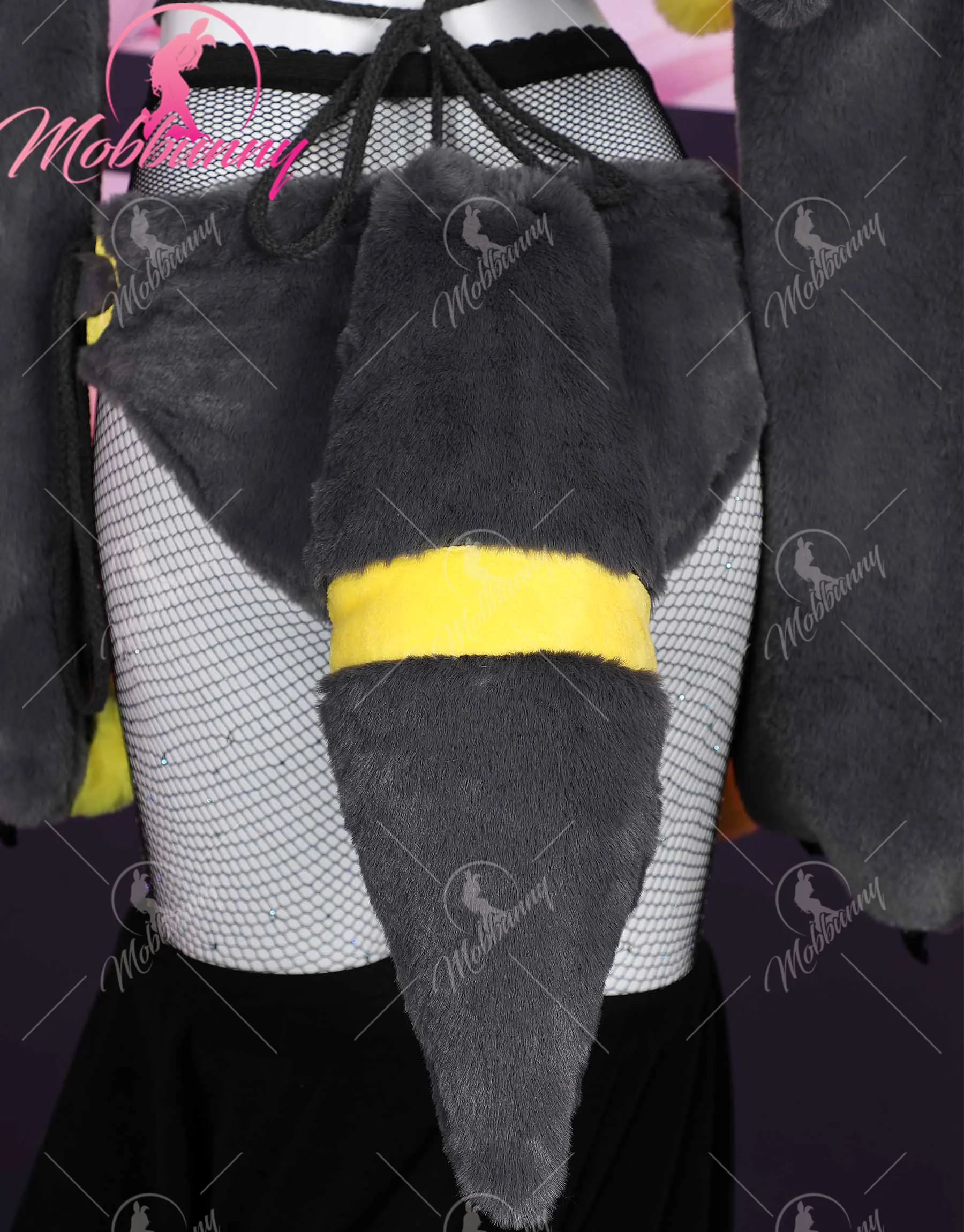 Mobbunny PM Derivative Furry Paw Women's Sexy Lingerie Kawaii Plush Homewear Paw Gloves Hoodie Top and Bra Panty with Stockings