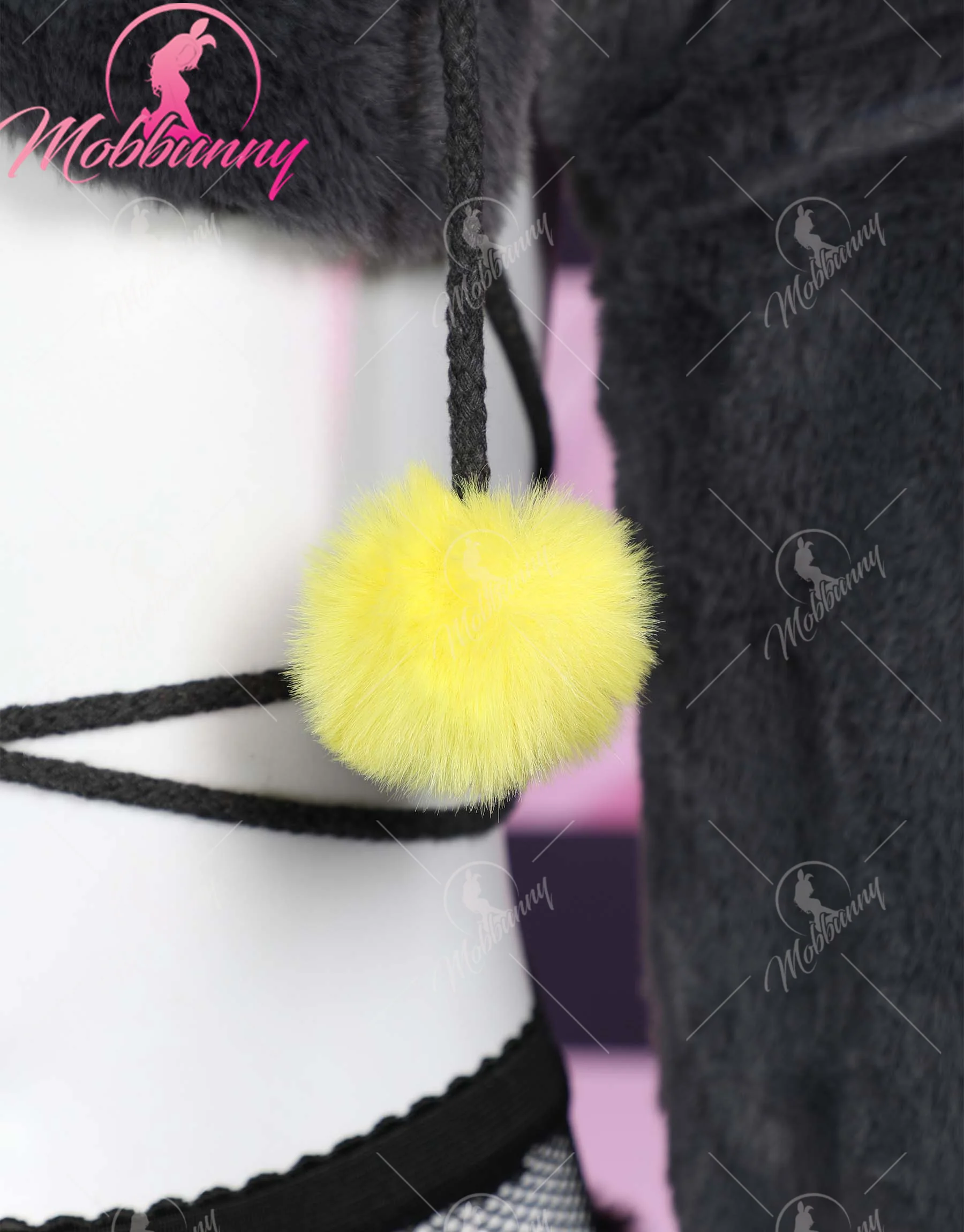 Mobbunny PM Derivative Furry Paw Women's Sexy Lingerie Kawaii Plush Homewear Paw Gloves Hoodie Top and Bra Panty with Stockings