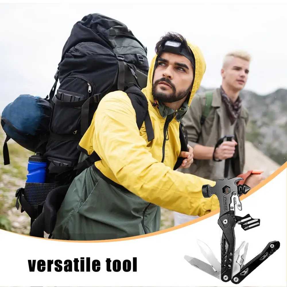 Car Safety Hammer Seat Belt Cutter Hammer Safety Hammer Multipurpose Folding Car Glass Breaker Survival Gear Escape Tool For Car