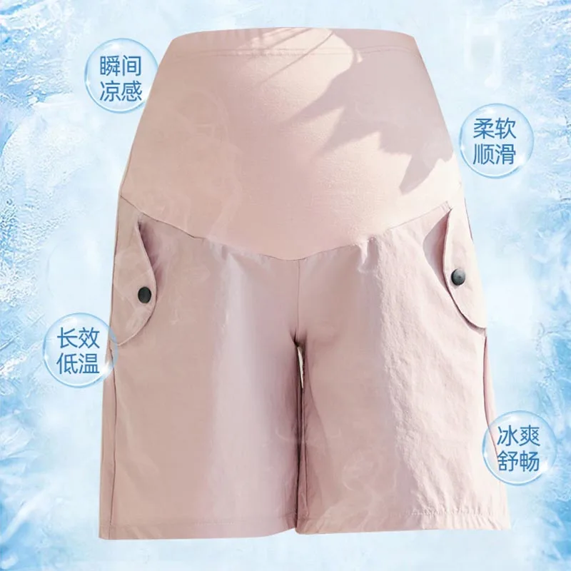 Summer Casual Maternity Shorts Wide Leg Loose Straight Elastic Waist Belly Short Pants for Pregnant Women Pregnancy