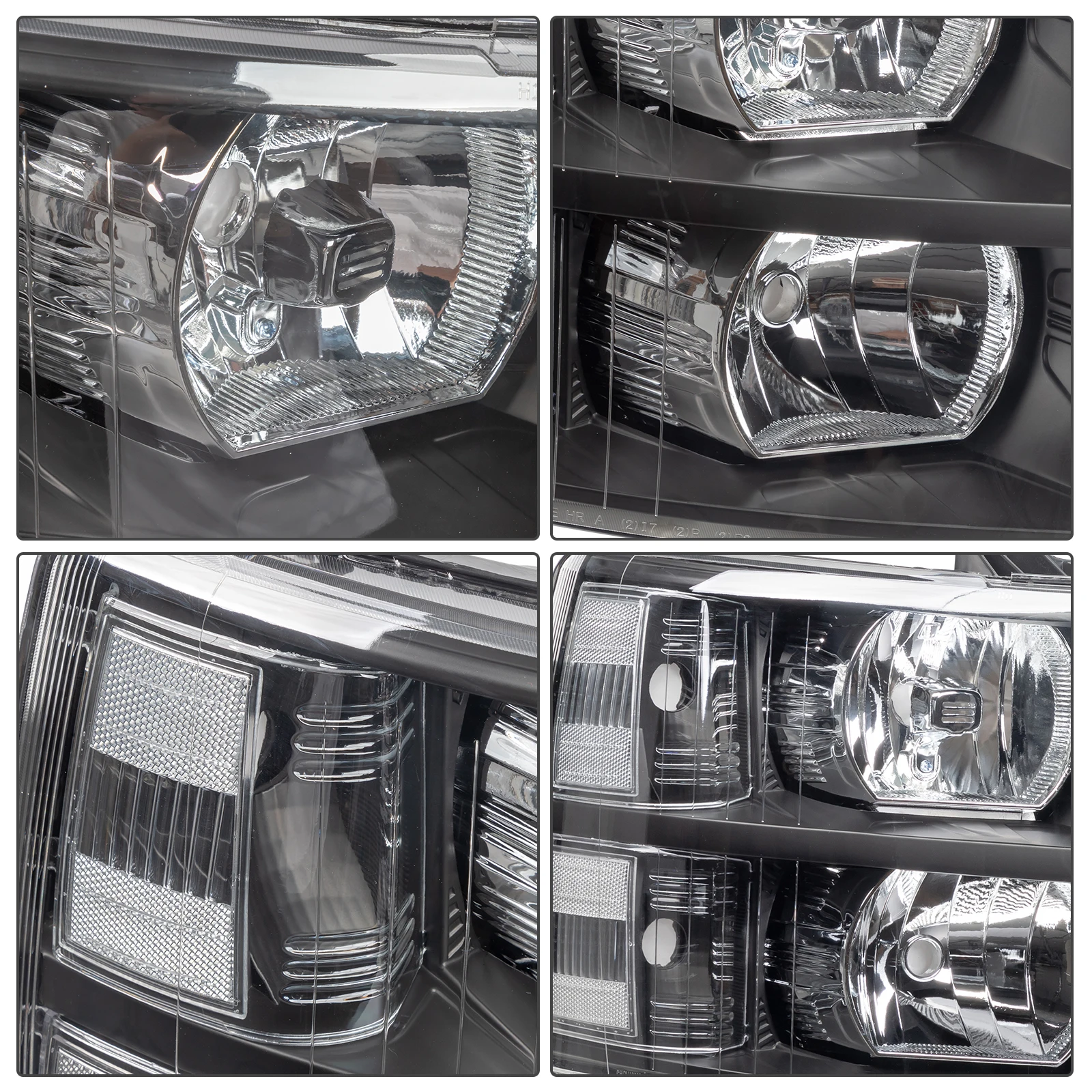 Pair Left&Right Headlights For 2007 2008 2009 2010 2011 2012 2013 Chevy Silverado 1500 2500HD 3500HD Clear Projector