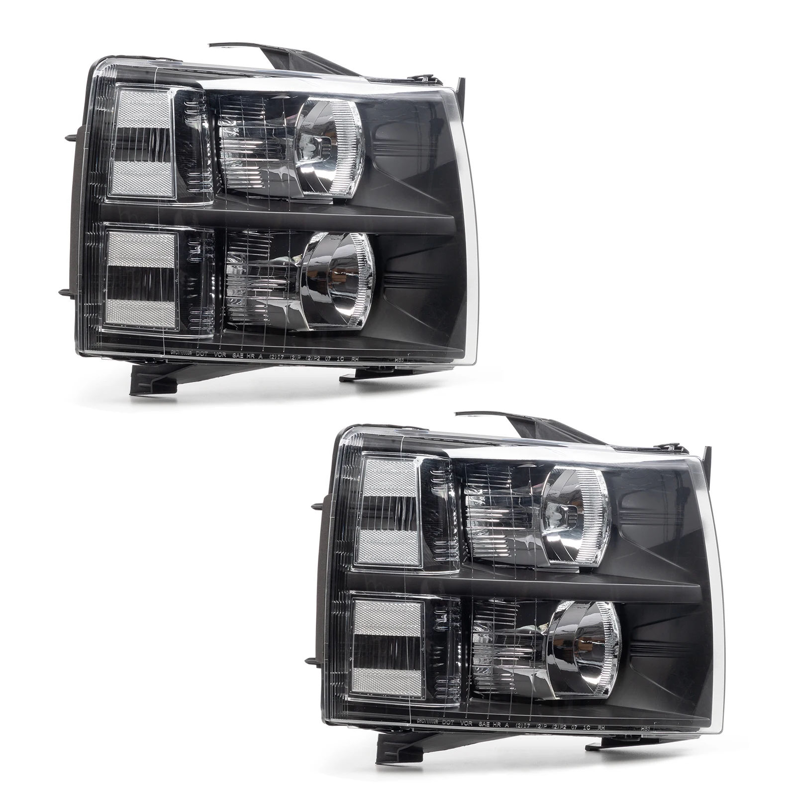 Pair Left&Right Headlights For 2007 2008 2009 2010 2011 2012 2013 Chevy Silverado 1500 2500HD 3500HD Clear Projector