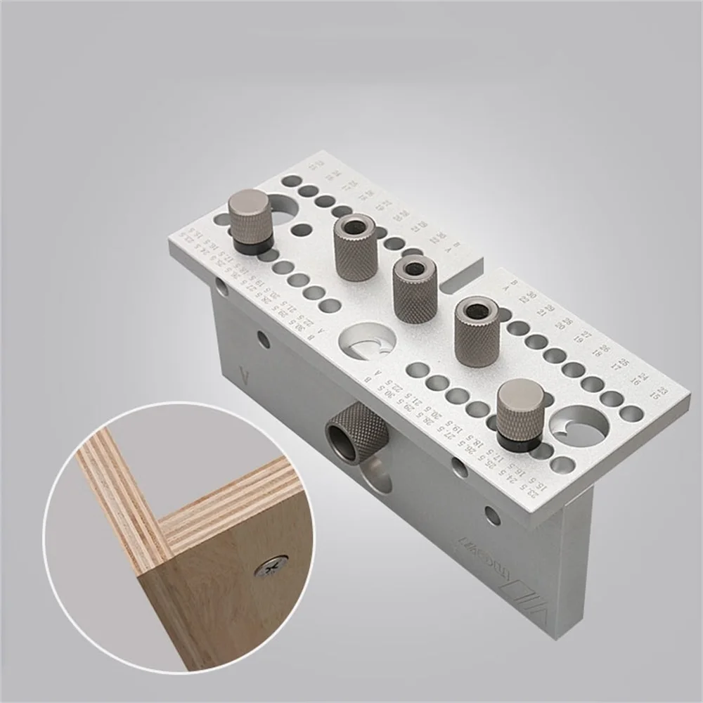 ENJOYWOOD 3 In 1 Dowel Jig Woodworking Hole Puncher Drill Guide Positioning Hole Opener DIY Drilling Guide 7/8/10MM M14 M18