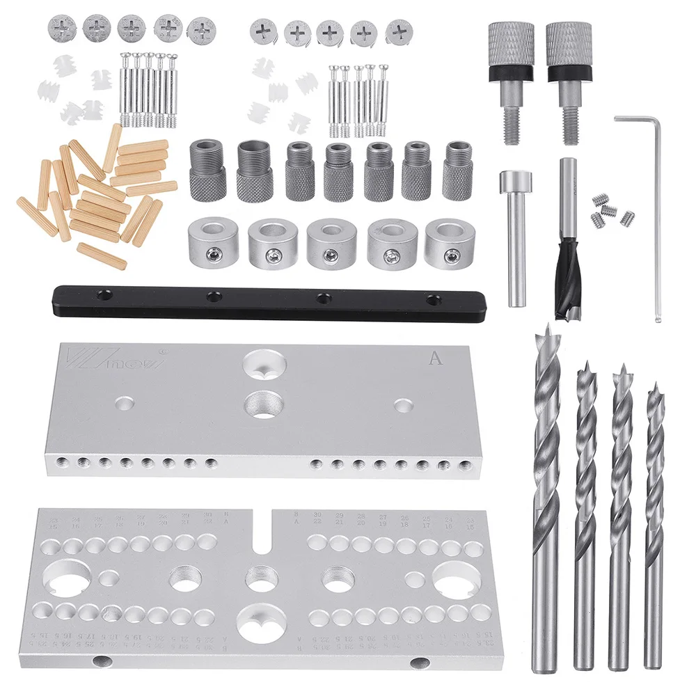 ENJOYWOOD 3 In 1 Dowel Jig Woodworking Hole Puncher Drill Guide Positioning Hole Opener DIY Drilling Guide 7/8/10MM M14 M18